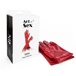 Глянцеві вінілові рукавички Art of Sex - Lora, розмір S, колір Червоний Art of Sex SO6602 96022 - мініатюра 2