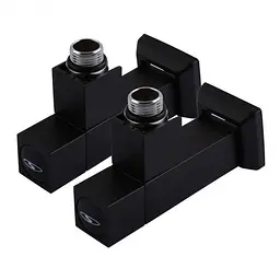 Набір кутових кранів Solomon LUX 8888-CUBE 1/2" із американкою Black 30412