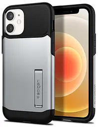 Чохол протиударний із підставкою Spigen Slim Armor ACS01548 для iPhone 12 Mini (5.4") Satin Silver