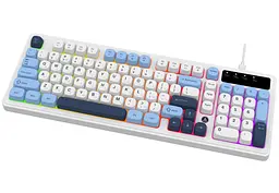 Провідна ігрова клавіатура Ajazz AF-GB-98 USB White-Blue - мініатюра 2