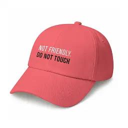 Кепка «Not friendly. Do not touch» рожева