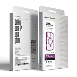 Чехол Apple iPhone 16 Pro Max, Unit MagSafe, розовый, прозрачный, магсейф, противоударный, магнитный, панель-накладка с поддержкой MagSafe, с поддержкой беспроводной зарядки, TPU+PC, защита всего корпуса, ударопрочный, ArmorStandart (ARM78719) - мініатюра 6