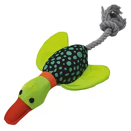 Іграшка для собак Toys Fun текстильна качка з мотузкою 33 см
