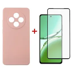 Чохол до мобільного телефона Dengos Oppo Reno 12 F/FS Soft + glass (Pink) (DG-KM-116)