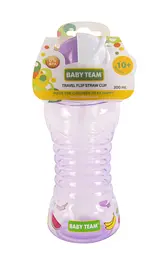 Поїльник для подорожей Baby Team з трубочкою 10+ міс. 300 мл фіолетовий (5005_фіолетовий) - мініатюра 3