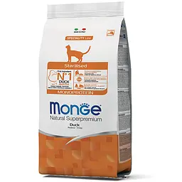 Сухий корм Monge Cat Monoprotein Sterilised для стерилізованих кішок з качкою 1,5 кг