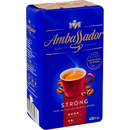 Кава мелена Ambassador Strong смажена натуральна 450 г (854225)