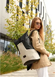Жіночий рюкзак Sambag RollTop X чорно-сірий 41 х 27 х 18 см (24320130) - мініатюра 3