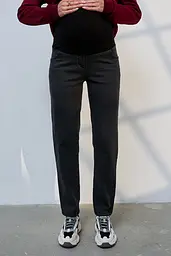 Джинси для вагітних Mom Fit для майбутніх мам з регульованим поясом S (44) Leyton Юла Мама сіро-чорний - мініатюра 5