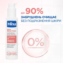 М’який безпінний очищувальний гель з пантенолом Mixa Anti-Reaction Non-Foaming Gentle Cleanser для заспокоєння та зменшення подразнень чутливої шкіри обличчя 150 мл - мініатюра 4