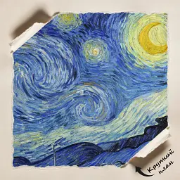 Інтер'єрна картина Зоряна ніч, Вінсент ван Гог, Vincent van Gogh, Starry Night, інтер'єрний декор, 60×75 см (id6353) - мініатюра 7