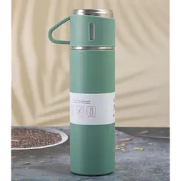 Подарунковий набір Vacuum Flask SET вакуумний термос із неіржавкої сталі 3 чашки Матово Зелений - мініатюра 3