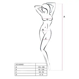 Бодістокінг Passion ECO BS002 white, відкритий доступ, імітація підв’язок, абстрактний малюнок - мініатюра 5