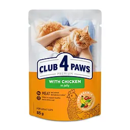 Влажный корм для котов Club 4 Paws с курицей в желе 85 г B5622601
