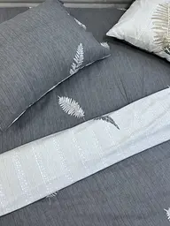 Простирадло без резинки Ecotton Євро 220х240 см із сатину сірого кольору (25356) - мініатюра 3
