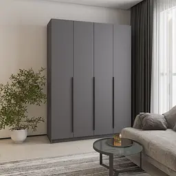 Шафа 4-дверна MebelStar Оскар ДСП BG, стандарт 160x52x220 см Антрацит (MBS-4650)