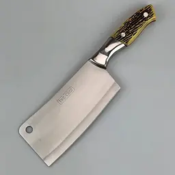 Тесак сокира сікач кухонний для обробки рубки м'яса кісток з нержавіючої сталі з кістяною ручкою 27x7 см, Kitchen Master 85709 - мініатюра 7