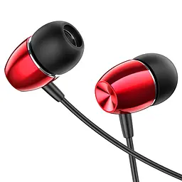 Провідні вакуумні навушники Borofone BM57 Platinum, 3.5mm, 1.2m, Червоний - мініатюра 2