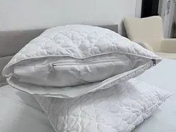 Подушка Ecotton 50х70 см антиалергенна подвійна з чохлом наволочкою на блискавці із мікрофібри біла White (19003) - мініатюра 7
