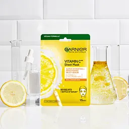 Тканинна маска для обличчя Garnier Skin Naturals Vitamin C для тьмяного та нерівномірного тону обличчя, 28 г - мініатюра 6