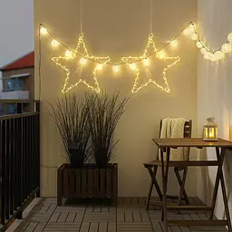 Світлодіодні різдвяні зірки, SANDYBY Star Window Light 40 теплих білих світлодіодних ламп з батарейним живленням - мініатюра 2