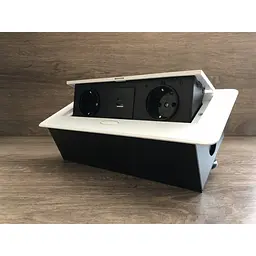 Настільна розетка 2R+USB+Type-C біла - мініатюра 2