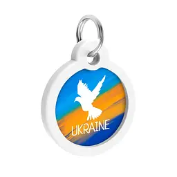 Адресник для собак і котів Waudog Smart ID з QR паспортом, Прапор, M, діаметр 30 мм - мініатюра 4