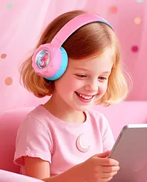 Дитячі бездротові навушники з єдинорогом Onikuma B-75 з Bluetooth 5.4, RGB підсвіткою Рожеві - мініатюра 13