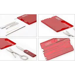 Ніж Victorinox Swisscard 82х54х4мм,10функ,черв.прозор - мініатюра 8