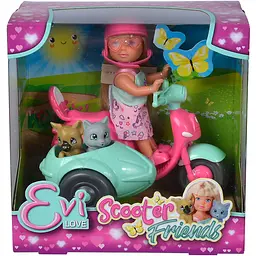 Лялька Simba Toys Еві Подорож на скутері з друзями з тваринками (5733566) - мініатюра 3
