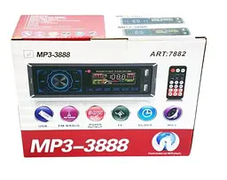 Автомагнітола XPRO MP3 3888 ISO 1DIN FM тюнер 4х50W чорний сенсорний дисплей (7882_510) - мініатюра 3