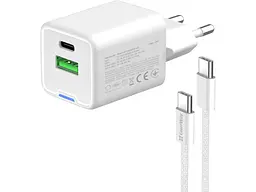 Мережевий зарядний пристрій ColorWay C101A GaN Mini 20 W White (CW-CHS062PDC-WT) - мініатюра 2