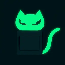 Фосфорная наклейка Кот 12 на 12 см салатовый