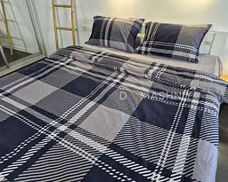 Турецька постільна білизна First Choice фланель Veldor navy blue євро - мініатюра 2
