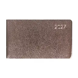 Ділова записна книжка-тижневик Leo Planner м'яка датована 2027 Glory 252740 128 аркушів 10х17 см темно-сірий металік