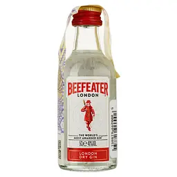 Упаковка джину Beefeater London Dry Gin 40% 0.6 л (0.05 л х 12 шт.) - мініатюра 2