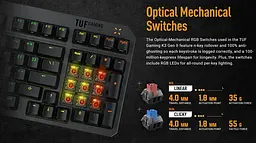 Клавiатура Asus TUF Gaming K3 Gen II Opti-Mech RGB 97key Switches ABS Black (90MP0390-BKMA00)_promo - мініатюра 6