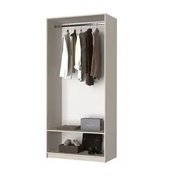 Шафа 2-дверна з антресоллю MebelStar Оскар Gloss BL-B, стандарт 100x52x260 см Антрацит/Антрацит (MBS-5383) - мініатюра 4