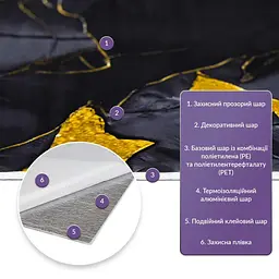 Самоклеюча стінова PET плитка Sticker Wall в рулоні 600х3000х2мм SW-00002425 - мініатюра 2