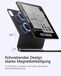 Клавіатура Inateck Magic Keyboard для iPad Pro 11 2024 M4 з клавіатурою, швидке заряджання 30 хвилин, світлодіодний дисплей Smart - мініатюра 7