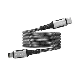 Кабель Havit CB6298 PD30W USB-C - Lightning 1 м чорний (HV-CB6298) - мініатюра 2