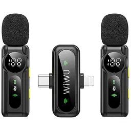 Петличний бездротовий мікрофон WIWU WM007 Dual-mic Lightning/Type-C Black - мініатюра 3