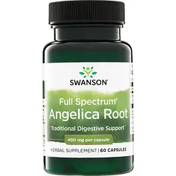 Корінь дягелю Swanson Angelica Root 400 mg Full Spectrum 60 капсул