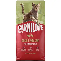 Сухий корм для стерилізованих котів Carnilove Active Duck & Pheasant Sterilised качка і фазан 6 кг