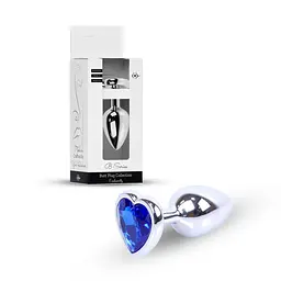 Анальна пробка B - Series HeavyFun Jewellery Silver Heart, 7 см (синій) - мініатюра 7