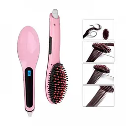Електрична щітка-випрямляч Fast Hair Straightener HQT-906 Фен-щітка для випрямлення та укладки волосся з LED дисплеєм та - мініатюра 4