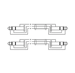 Готовый аудио кабель 2xJack 6,3 stereo — 2xJack 6,3 stereo Roxtone RAC-C200-L03 0,3м - мініатюра 3