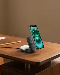 Зарядний пристрій Belkin UltraCharge 2-in-1 Foldable Magnetic Charging 25Вт, чорний (WIZ039KQBK) - мініатюра 10