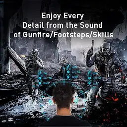 Навушники Baseus Gamo Immersive Virtual 3D Game Type-c Earphone чорно-сірі - мініатюра 6