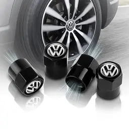 Ковпак вентиля колеса Volkswagen 12х9 мм Тюнінг Чорні 4 шт